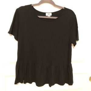 Black Peplum Tee Shirt